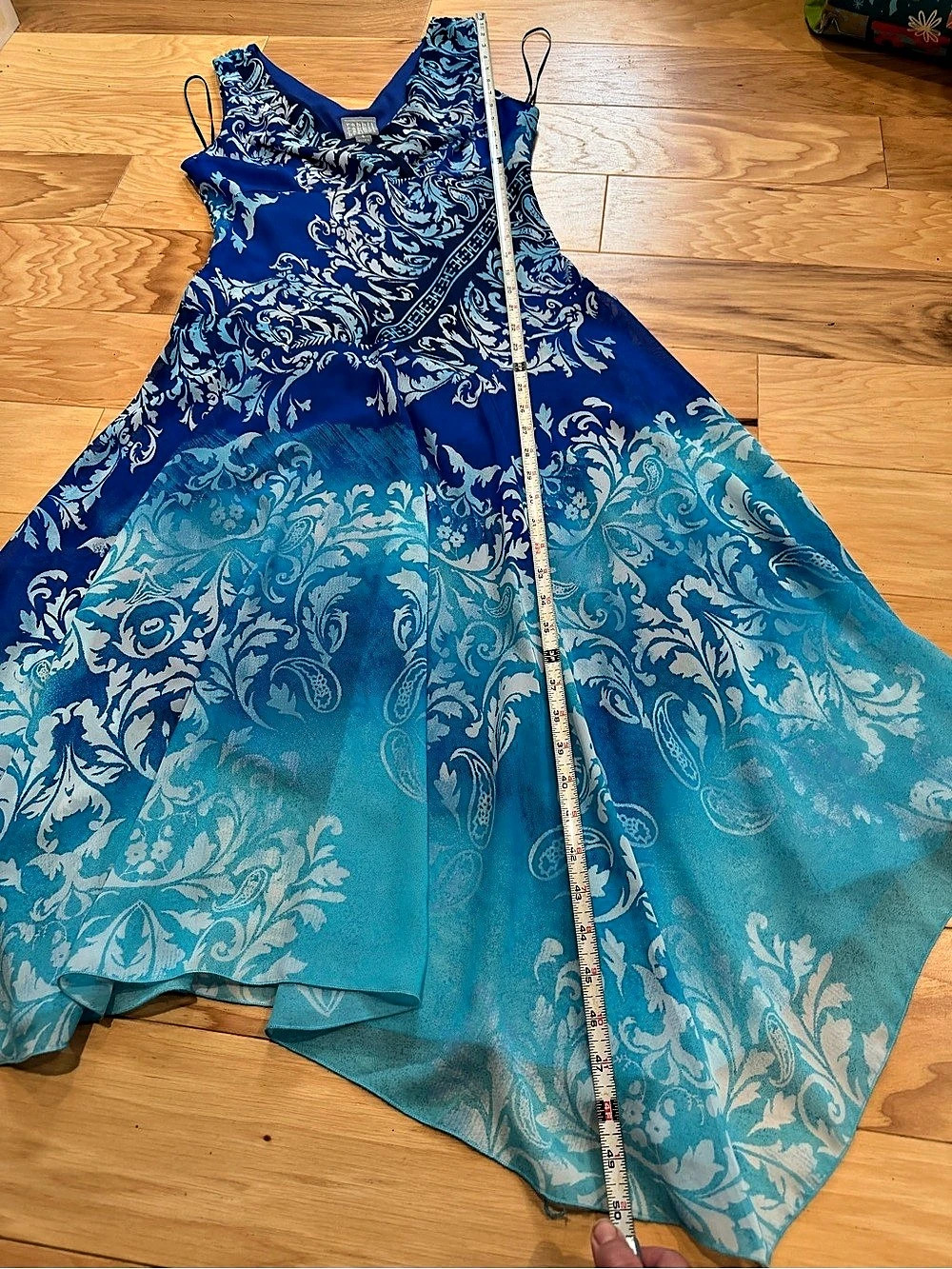 Rabbit Rabbit Rabbit Designs Blue Turquoise Paisley Sleeveless Maxi Dress Size 6